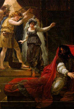 David jouant de la harpe pour le roi Saül 