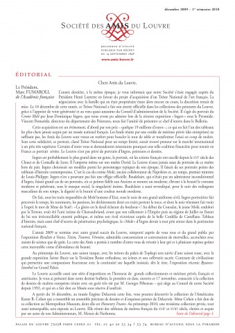 Bulletin trimestriel des Amis du Louvre du 1er trimestre 2010