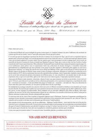 Bulletin trimestriel des Amis du Louvre du 3ème trimestre 2003