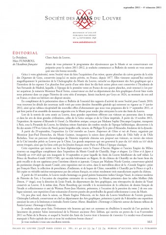 Bulletin trimestriel des Amis du Louvre du 4ème trimestre 2011