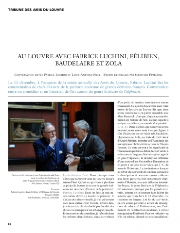 Au Louvre avec Fabrice Luchini, Félibien, Baudelaire et Zola