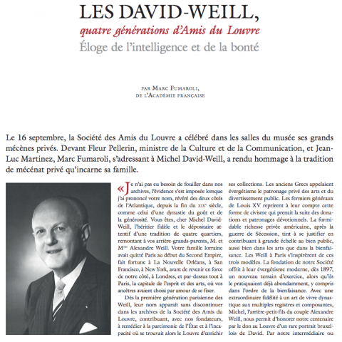Les David-Weill : quatre générations d'Amis du Louvre