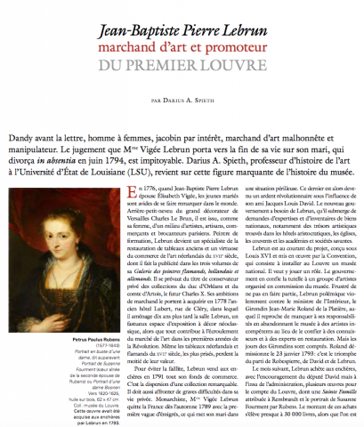 Jean-Baptiste Pierre Lebrun : marchand d'art et promoteur du premier Louvre