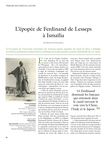 L’épopée de Ferdinand de Lesseps à Ismaïlia