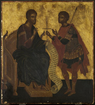Le Christ et saint Phanourios, Ecole Crétoise