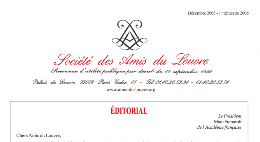 Bulletin trimestriel des Amis du Louvre du 1er trimestre 2006