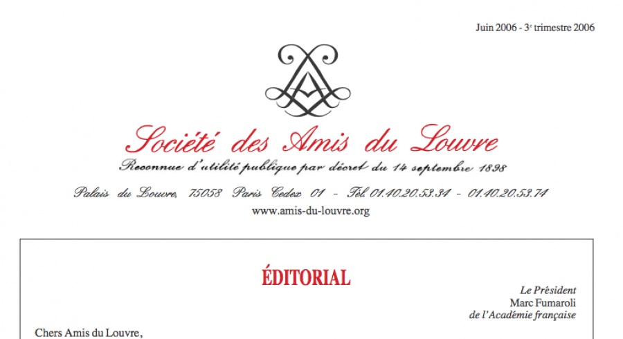 Bulletin trimestriel des Amis du Louvre du 3ème trimestre 2006