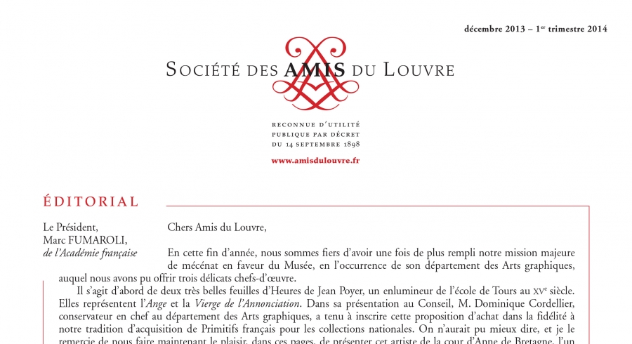 Bulletin trimestriel des Amis du Louvre du 1er trimestre 2014