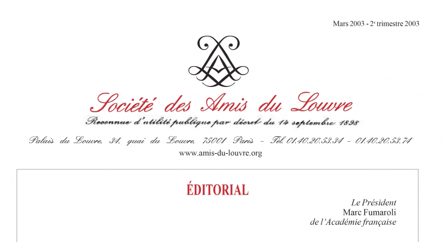 Bulletin trimestriel des Amis du Louvre du 2ème trimestre 2003