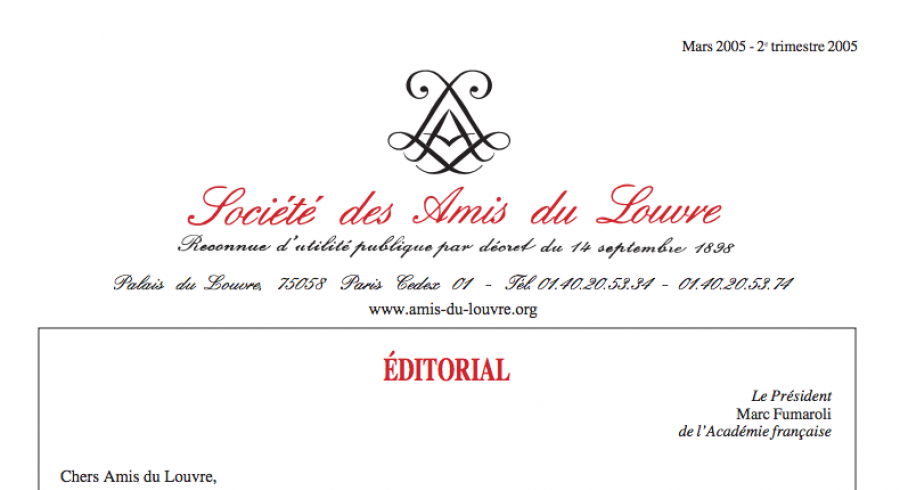 Bulletin trimestriel des Amis du Louvre du 2ème trimestre 2005