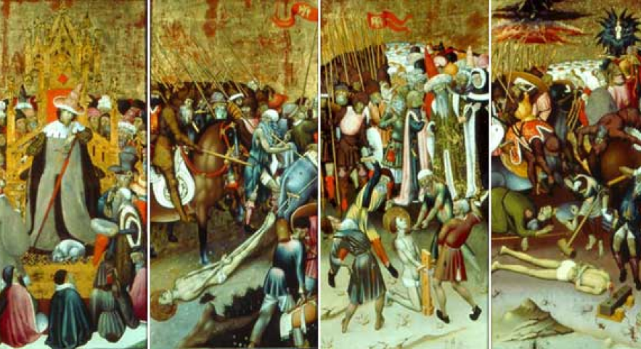 Le Jugement de saint Georges par Dacien - Saint Georges traîné au supplice - La Flagellation de saint Georges - La Décapitation de saint Georges